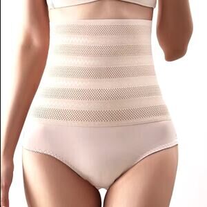 Body Sculpt High Waist Tight Brief Womens Lace Shapewear Compression Baja Size L